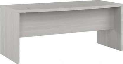 Bush Business Furniture Echo Bow Front Desk, 72W, Gray Sand - LeafyLoom