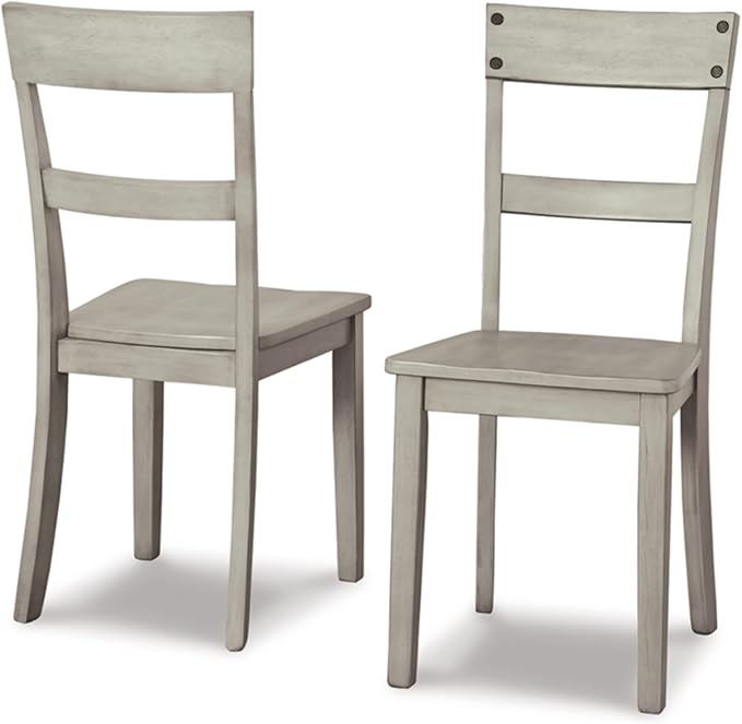 Signature Design by Ashley Loratti Modern Farmhouse 18" Weathered Wood Dining Chair, 2 Count, Gray - LeafyLoom