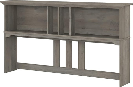 Bush Furniture Salinas Hutch, Desk Attachment with Shelf Storage for Home Office, 60W, Driftwood Gray - LeafyLoom