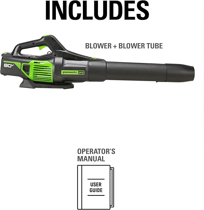 Greenworks 80V (170 MPH / 730 CFM / 75+ Compatible Tools) Cordless Brushless Axial Leaf Blower, Tool Only, 80 Volts - LeafyLoom