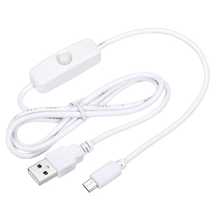 MECCANIXITY USB Cable with 501 ON/Off Switch, USB Male to Micro USB Male Power Cable 100cm for Digital Equipment LED Desk Lamp LED Strip White - LeafyLoom