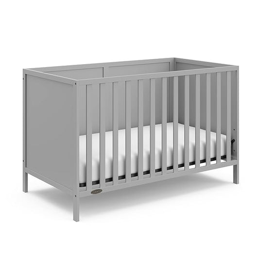 Graco Theo 3-in-1 Convertible Crib (Pebble Gray) - GREENGUARD Gold Certified, Converts to Toddler Bed & Daybed, Fits Standard Full-Size Crib Mattress, 4 Adjustable Mattress Heights - LeafyLoom