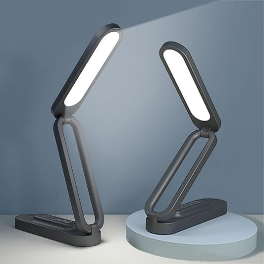 LED Desk Lamp for Office Home & Battery Operated Lamp Rechargeable Lamp Foldable & Portable Light, LED Desk Light Strip, 3 Brightness Dimmable Small Desk Lamp Reading Lamp (Black (2PACK)) - LeafyLoom