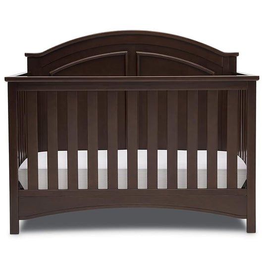 Delta Children Perry 6-in-1 Convertible Crib - Greenguard Gold Certified, Walnut Espresso - LeafyLoom