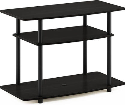 Furinno Turn-N-Tube No Tools 3-Tier Entertainment Center TV Stand for TV up to 32 Inch, Plastic Round Tubes, Espresso/black - LeafyLoom