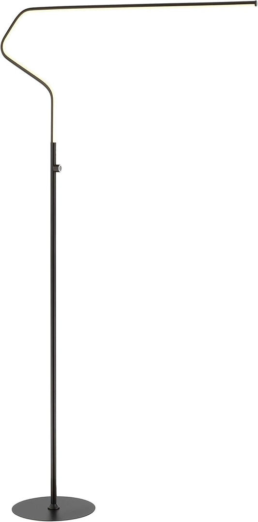 JONATHAN Y JYL7020B Julian 65.25" Integrated LED Metal Floor Lamp Minimalistic,Modern,Contemporary for Bedrooms, Living Room, Office, Reading, Black - LeafyLoom