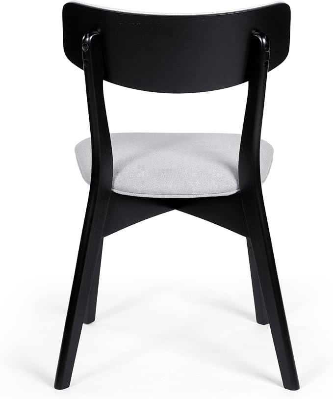 Christopher Knight Home Chazz Dining Chair, 19.75 "W x 19.75 "D x 31 "H, Chaz,Light Gray/Matte Black - LeafyLoom