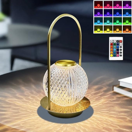 Portable Metal Desk Lamp, 16 Colors LED Rechargeable Night Light with Remote/Touch Control and USB, Gifts for Kids Friends Lover - LeafyLoom