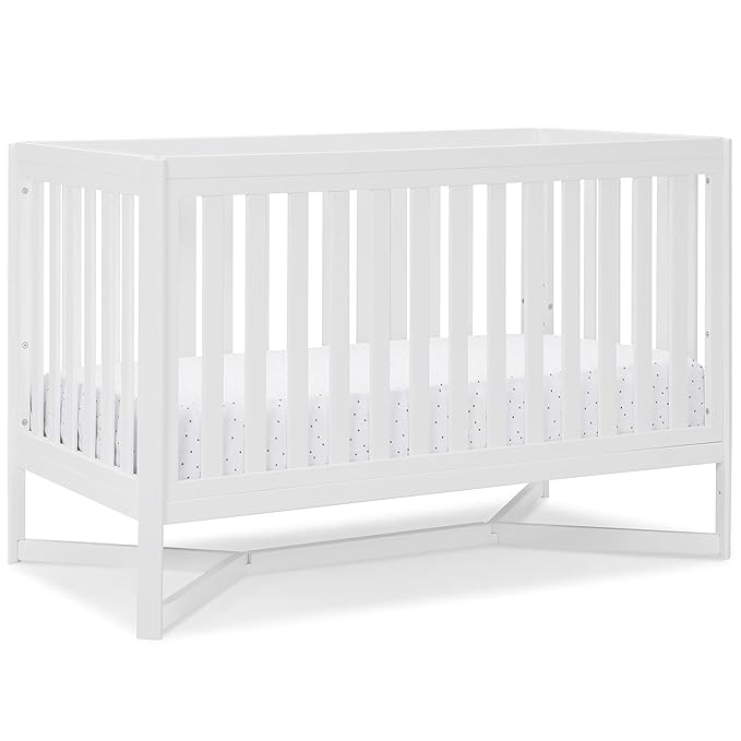 Delta Children Tribeca 4-in-1 Baby Convertible Crib, Bianca White - LeafyLoom