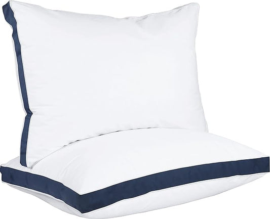 Utopia Bedding Bed Pillows for Sleeping King Size (Navy), Set of 6, Cooling Hotel Quality, Gusseted Pillow for Back, Stomach or Side Sleepers - LeafyLoom