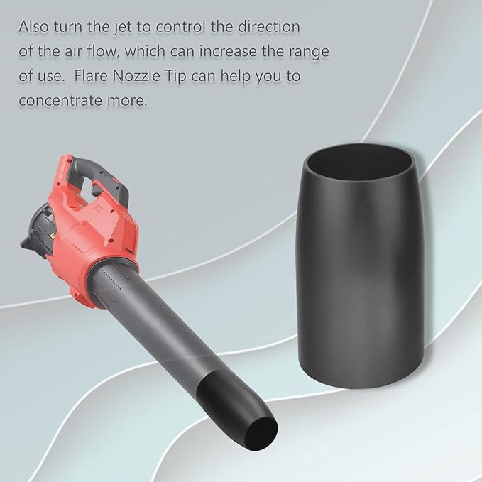 Leaf Blower Flat Nozzle and Flare Nozzle Tip Compatible with Milwaukee Leaf Blower 2724-20 2724-21, touchless Quick Drying, Cleaning and Other uses., Easy to Install and Remove.(Black) - LeafyLoom