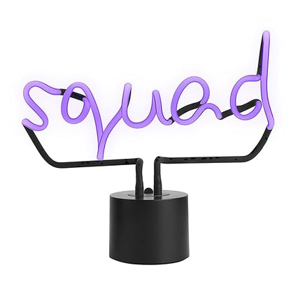 Amped & Co Squad Neon Desk Light, Real Neon, Purple, Large 11x12.2, Home Decor Neon Signs For Unique Rooms - LeafyLoom