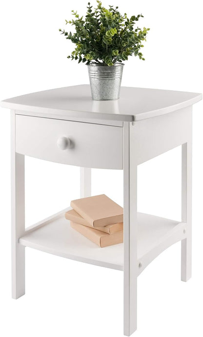 Winsome Basics Solid Wood End Table Nightstand - LeafyLoom