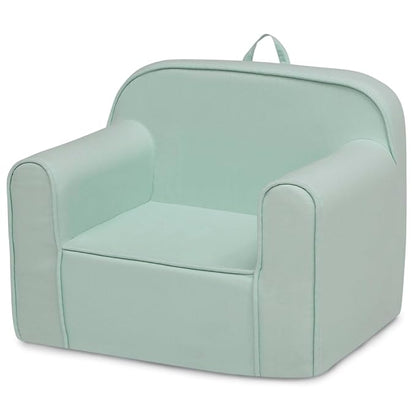 Delta Children Cozee Chair -Foam Kids Chair for Ages 18 Months and Up, Sage - LeafyLoom