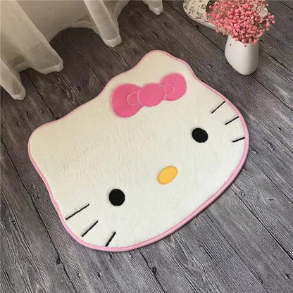 Area Rugs Kawaii Carpet Super Soft Area Rugs Cute Cartoon Kitten Face Pattern Bedroom Mats，Luxury Shaggy High Absorbent and Anti Slip - LeafyLoom