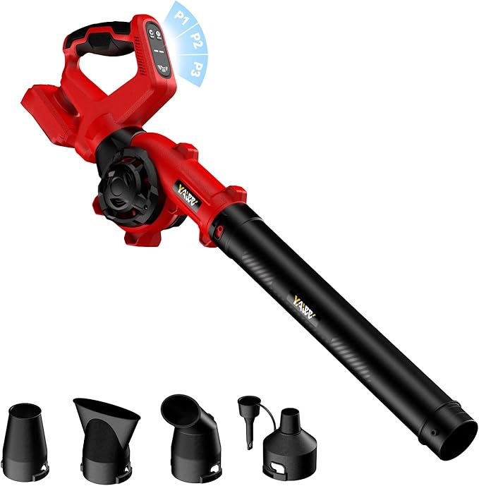 Leaf Blower, Cordless Leaf Blower for Milwaukee M18 Battery, 3 Speed Modes Up to 200MPH, 270° Rotatable Electric Leaf Blower with 4 Blowing Nozzles for Lawn Care and Yard(Battery Not Included) - LeafyLoom