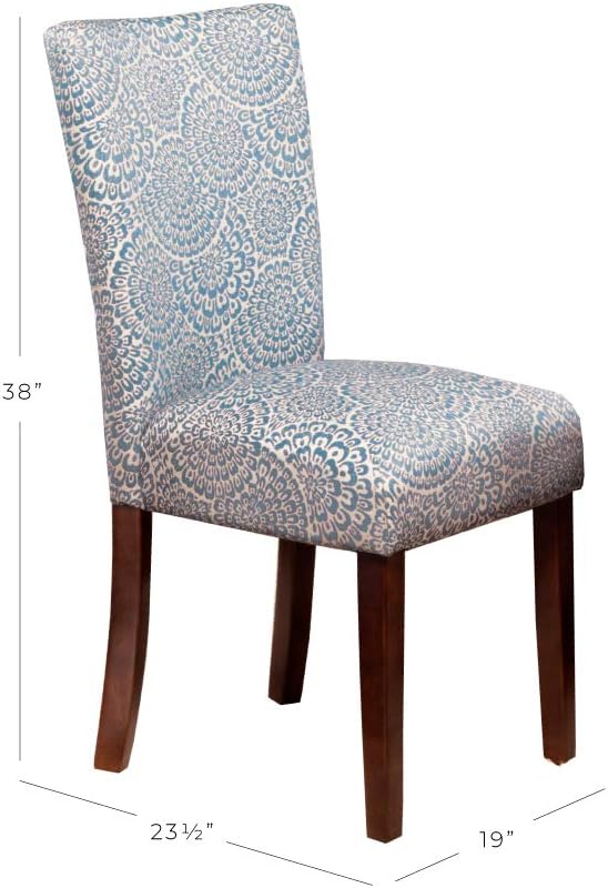 HomePop Parsons Classic Upholstered Accent Dining Chair, Set of 2, Navy and Floral - LeafyLoom