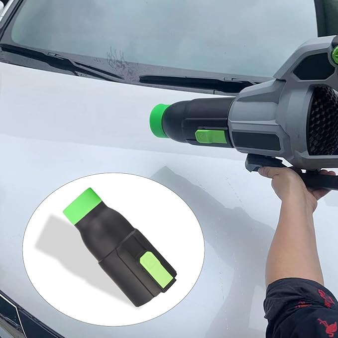 Car Drying Nozzle for EGO Leaf Blower, for Replace Blower 530, 575, 580,615, 650, 765, Bare Car Drying (8" Long) & Green Protective Silicone Band - LeafyLoom