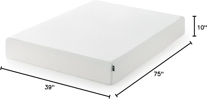 ZINUS 10 Inch Green Tea Essential Memory FoamMattress / Bed-in-a-Box / AffordableMattress / CertiPUR-US Certified, Twin - LeafyLoom