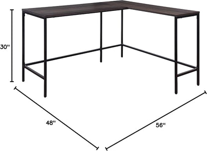 OSP Home Furnishings Contempo L-Shaped Desk, Ozark Ash - LeafyLoom