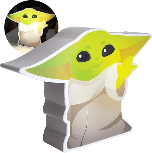 The Mandalorian Baby Yoda Night Light, Grogu The Child Officially Licensed Star Wars Bedroom Decor and Desk Lamp - LeafyLoom