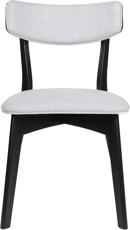 Christopher Knight Home Chazz Dining Chair, 19.75 "W x 19.75 "D x 31 "H, Chaz,Light Gray/Matte Black - LeafyLoom