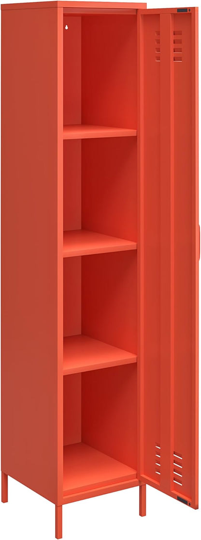 Novogratz Cache Single Metal Locker Storage, Orange Cabinet - LeafyLoom