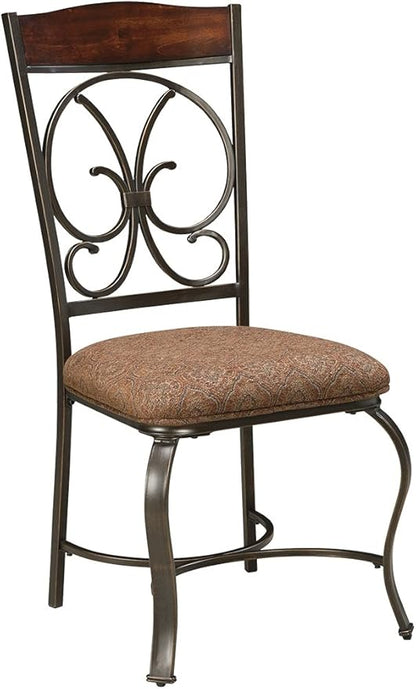 Signature Design by Ashley Glambrey Old World Dining Chair with Cushion, 4 Count,, Brown - LeafyLoom