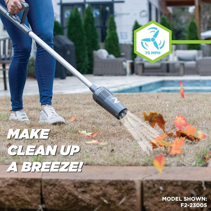 Breeze - Lightweight Cordless Stick Blower for Home, Patios, Condos, Golf course, Pickleball Court, RV and All of Your Outdoor Activities - LeafyLoom