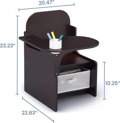 Delta Children MySize Chair Desk With Storage Bin, Dark Chocolate - LeafyLoom