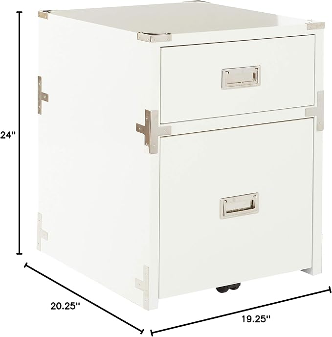 OSP Home Furnishings Wellington 2-Drawer File Cabinet, White - LeafyLoom