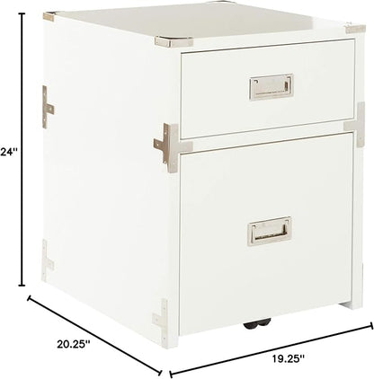 OSP Home Furnishings Wellington 2-Drawer File Cabinet, White - LeafyLoom