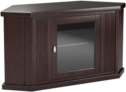 Leick Home 86285 One Door Corner TV Stand for 50" TV's, Chocolate Cherry - LeafyLoom