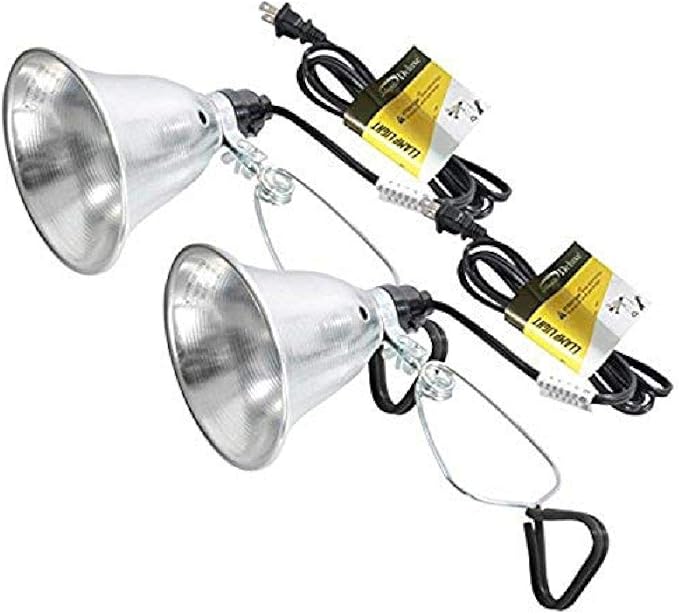 Simple Deluxe Clamp Lamp Light 60 Watt with 5.5 Inch Aluminum Reflector (no Bulb Included), 6 Feet Cord, 2 Pack, Black - LeafyLoom