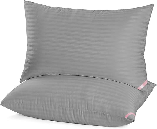 EIUE Bed Pillows for Sleeping 2 Pack Queen Size，Super Soft Down Alternative Microfiber Filled Pillows,Pillows for Side and Back Sleepers,20 x 30 Inches,Dark Gray - LeafyLoom