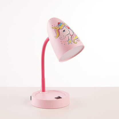 Idea Nuova Nickelodeon JoJo Siwa Switch Operated LED Task Table and Desk Lamp with Charging Outlet - LeafyLoom