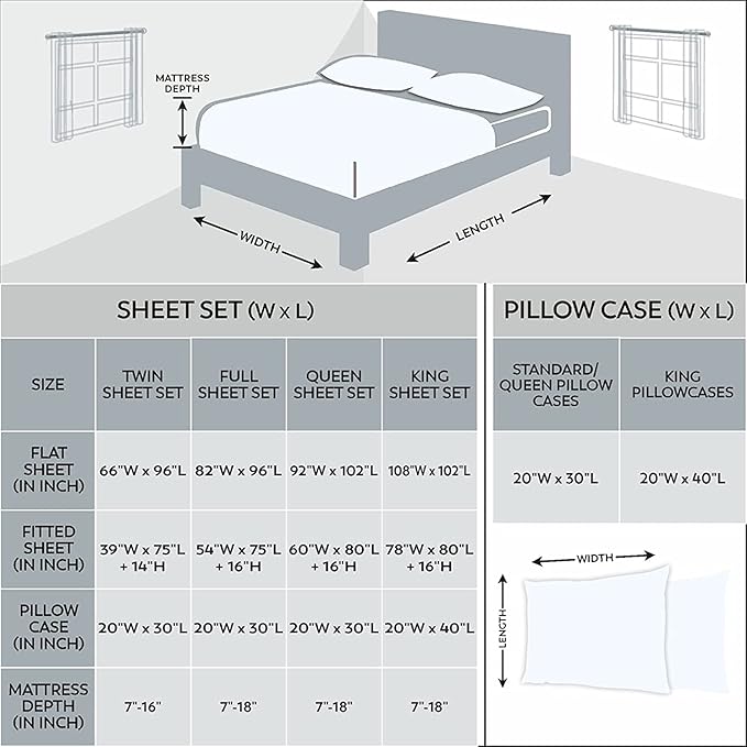 Purity Home Organic 100% Cotton King Size Sheets Set Soft Silver, Percale Weave King Bedding Set, Crisp, Cooling & Breathable Soft Silver Bed Sheets King, Fits Mattress Upto 16" Deep Pocket - LeafyLoom