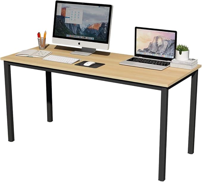 SDHYL 63 inches Modern Computer Desk X-Large Computer Desk for Studio Table, Home Office Desk/Workstation, Dining Table, Meeting Desk, Large Study Desk, Oak, S7-GCP2AC3-160TB - LeafyLoom