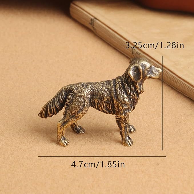 Solid Brass Sheepdog Statue - Vintage Decor Piece for Desk or Shelf for Dog Lovers(Sheepdog) - LeafyLoom