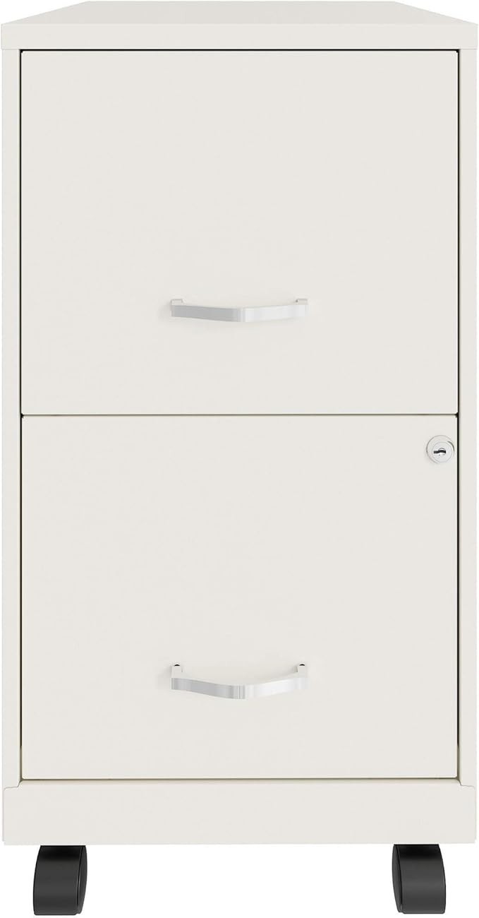 LYS SOHO File/File Mobile File Cabinet, White - LeafyLoom