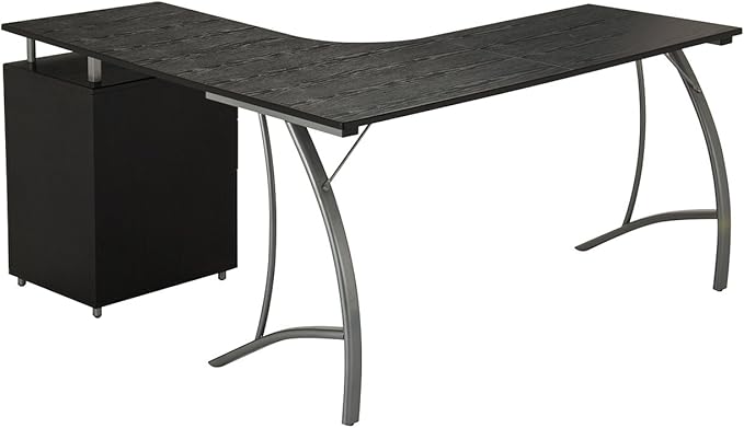 NicBex Laik-DW-00046-DX Desks, 59" W x 55" D x 30" H, Espresso - LeafyLoom