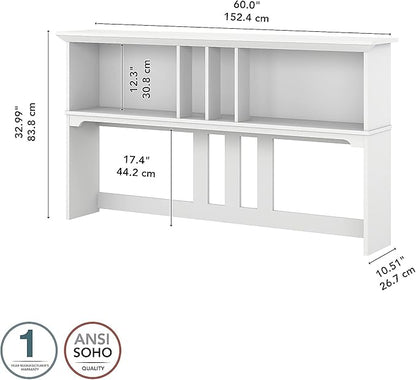 Salinas Casual Hutch for L-Shaped Desk, Pure White - LeafyLoom