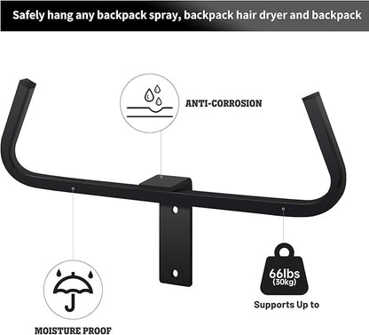 Backpack Sprayer Wall Mount Rack Hanger Backpack Leaf Blower Rack Holder Garden Tool Garage Organizer and Storage，Hunting Pack Storage Tactical Gear Stand (2 PCS) - LeafyLoom