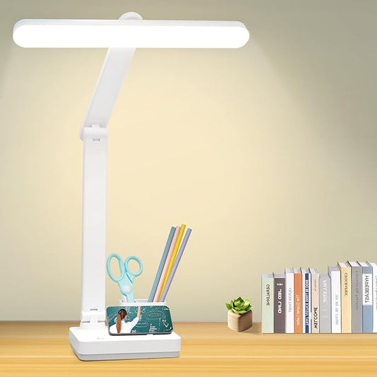 Cordless Desk Table Lamp Reading Light Rechargeable Battery 4000mah, Tall & Large Light 50 LED,Touch 3 Modes,2 Ways Power,Dimmable, Bedroom Bedside Lamp,20 Inch - LeafyLoom