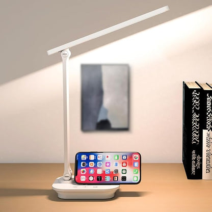 Cordless LED Desk Lamp for Home Office, 6000mAh Rechargeable Battery Operated Table Lamps with Pen Holder,Eye-Caring Reading Lamp, 3 Lighting Modes & Brightness Dimmer Light for Kids Study - LeafyLoom