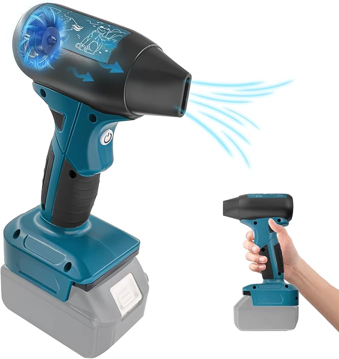 Mini Jet Blower Portable Violent Turbo Fan for Makita 18V Battery, 4-Speed Wireless High Speed Handheld Fan, for Computer Key Board Cleaning,Hair Drying,Camping,Outdoors,Car (No Battery) - LeafyLoom