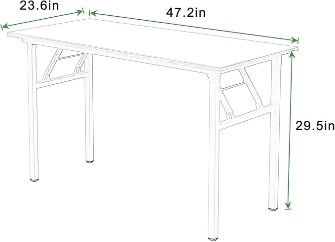 DlandHome Folding Computer Desk Table 47inch Writing Desk No Need Installation Home Office Folding Table Workstation - LeafyLoom