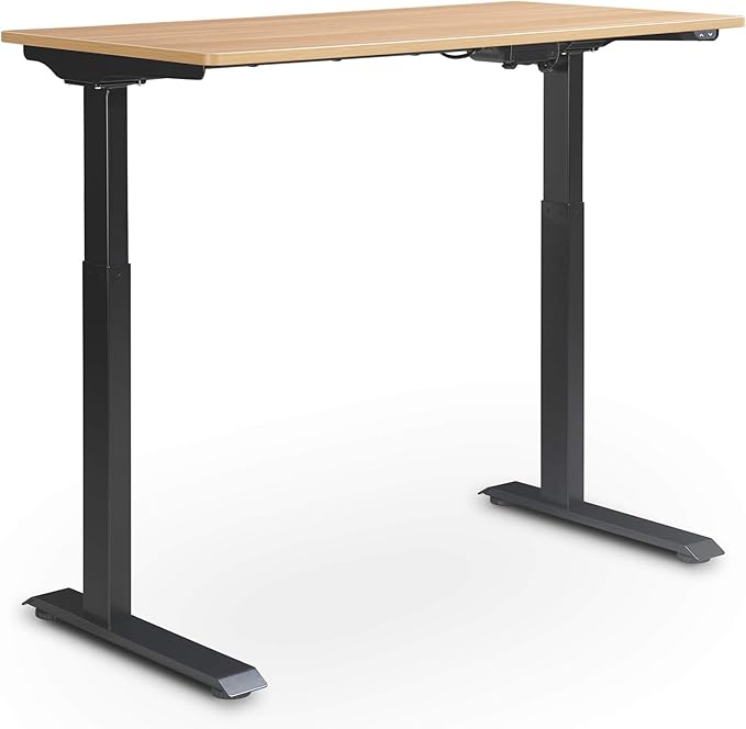 Serta Creativity Electric Height Adjustable Desk, 47" Inch Wood Desktop Sit Stand Table for Office, Work from Home Furniture, Easy to Assemble, Light Brown - LeafyLoom