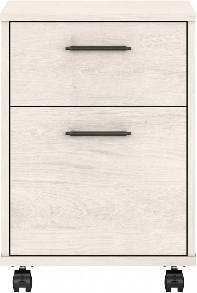 Bush Furniture Key West 2-Drawer Mobile File Cabinet, Letter/Legal, Linen White Oak, 15.75-Inch (KWF116LW-03) - LeafyLoom