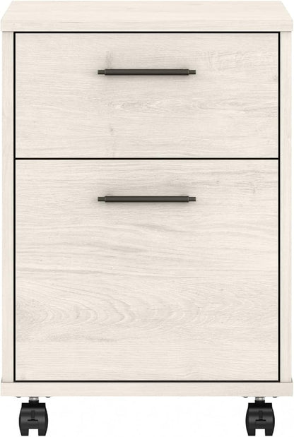 Bush Furniture Key West 2-Drawer Mobile File Cabinet, Letter/Legal, Linen White Oak, 15.75-Inch (KWF116LW-03) - LeafyLoom